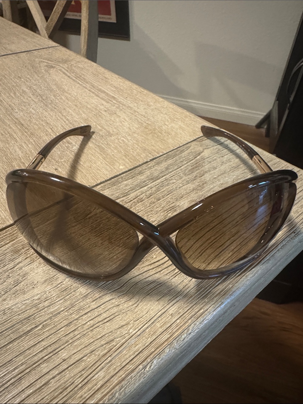 Tom Ford Whitney Brown Wrap Sunglasses with Gradient Lenses